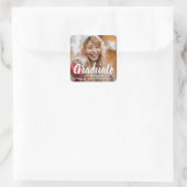 Vetgedrukte typografie Foto Modern Afstuderen Vierkante Sticker (Tas)