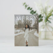 Vetgedrukte typografie Foto Moderne Kerstmis Feestdagenkaart (Staand voorkant)