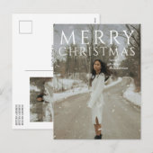 Vetgedrukte typografie Foto Moderne Kerstmis Feestdagenkaart (Voorkant / Achterkant)