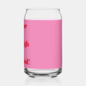 Vetgedrukte typografie Fun Pink Red Modern Wedding Blikvorm Glas (Links)