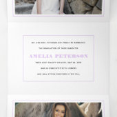 Vetgedrukte typografie Klasse van 2025 fotocollage Drieluik Aankondiging (Binnenkant midden)