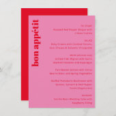 Vetgedrukte typografie Levendig Roze Rood Modern W Menu (Voorkant / Achterkant)