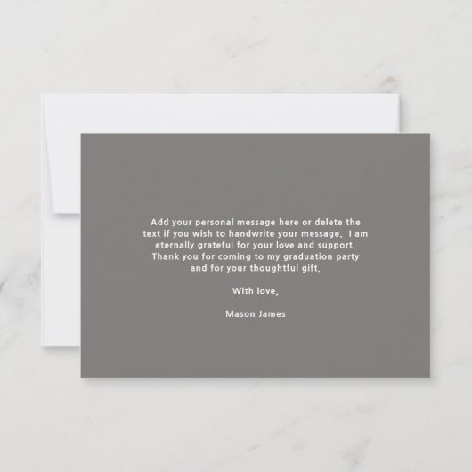 Vetgedrukte typografie Modern Afstuderen Bedankkaart (Achterkant)