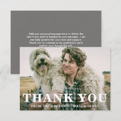 Vetgedrukte typografie Modern Afstuderen Bedankkaart (Voorkant / Achterkant)