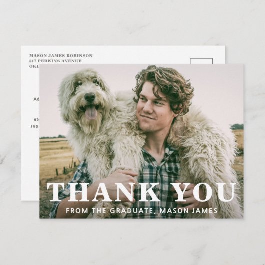 Vetgedrukte typografie Modern Afstuderen Briefkaart (Voorkant / Achterkant)