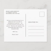 Vetgedrukte typografie Modern Afstuderen Briefkaart (Achterkant)