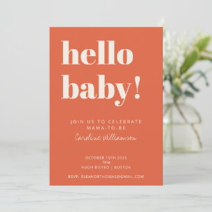 Vetgedrukte typografie Modern gebrand Oranje Baby  Kaart