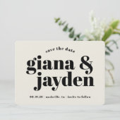 Vetgedrukte typografie Modern Save the Date Kaart (Staand voorkant)