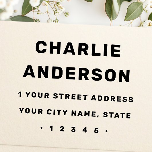 Vetgedrukte typografie moderne minimale naam retou rubberstempel