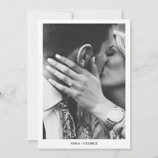 Vetgedrukte typografie Moderne zwart-wit foto Brui Save The Date (Achterkant)