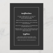 Vetgedrukte typografie  retro patroonbruiloft menu (Achterkant)