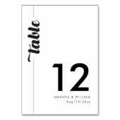 Vetgedrukte Typografie Trouwtafel Nummer kaart (Voorkant)