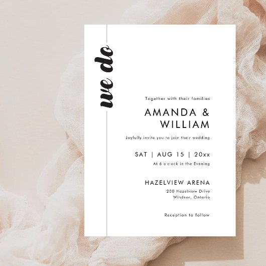 Vetgedrukte typografie Uitnodiging bruiloft