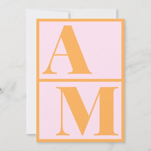 Vetgedrukte typografie Vibrant Roze Sinaasappel Mo Kaart (Voorkant)