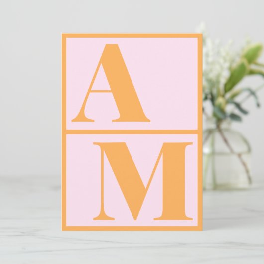 Vetgedrukte typografie Vibrant Roze Sinaasappel Mo Kaart (Staand voorkant)