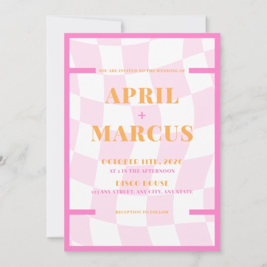 Vetgedrukte typografie Vibrant Roze Sinaasappel Mo Kaart (Achterkant)