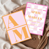 Vetgedrukte typografie Vibrant Roze Sinaasappel Mo Kaart