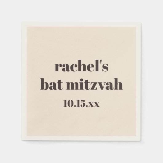 Vetgedrukte typografie Warm bruin Aangepast Schatt Servet (Voorkant)