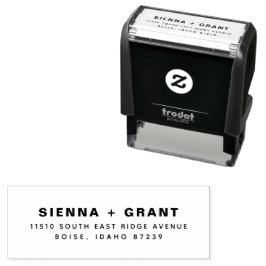 Vetgedrukte typografie zelfinkende retouradresstem zelfinktende stempel