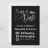Vetgedrukte typografie Zwart-wit Save the Date Kaart (Voorkant)