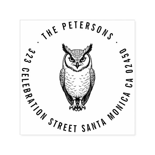 Vetgedrukte uil retour adresstempel  zelfinktende stempel (Design)