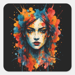 Vetgedrukte uitdrukkingen: Kunst in beweging Vierkante Sticker