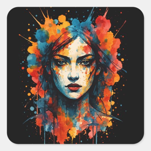 Vetgedrukte uitdrukkingen: Kunst in beweging Vierkante Sticker (Voorkant)