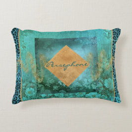 Vetgedrukte vertidiaanse groene aquakleur accent kussen