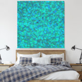Vetgedrukte vertidiaanse groene aquakleur canvas afdruk (Insitu (Slaapkamer))