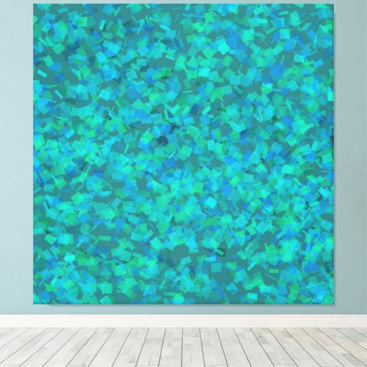 Vetgedrukte vertidiaanse groene aquakleur canvas afdruk (Insitu (Houten vloer))