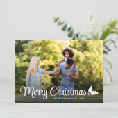 Vetgedrukte volledige foto met kerstcadeauscript feestdagenkaart (Staand voorkant)