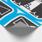 Vetgedrukte vuurtoren Beacon met Ocean Waves Icon Cadeaupapier