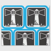 Vetgedrukte vuurtoren Beacon met Ocean Waves Icon Cadeaupapier (Vlak)