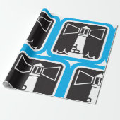 Vetgedrukte vuurtoren Beacon met Ocean Waves Icon Cadeaupapier (Uitgerold)