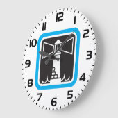 Vetgedrukte vuurtoren Beacon met Ocean Waves Icon Grote Klok (Hoek)