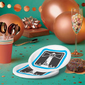 Vetgedrukte vuurtoren Beacon met Ocean Waves Icon Papieren Bordje