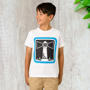 Vetgedrukte vuurtoren Beacon met Ocean Waves Icon T-shirt
