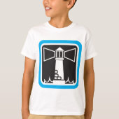 Vetgedrukte vuurtoren Beacon met Ocean Waves Icon T-shirt (Voorkant)