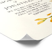 Vetgedrukte Waterverf herfstbladeren crème bruilof Poster (Hoek)