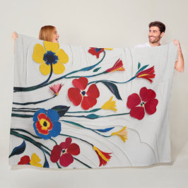 Vetgedrukte Waterverf in levendige kleuren Fleece Deken