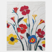 Vetgedrukte Waterverf in levendige kleuren Fleece Deken (Voorkant)