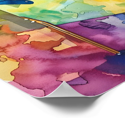 Vetgedrukte Waterverf Pop Art Pinball Poster #12 (Hoek)