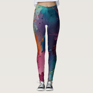 Vetgedrukte Waterverf Splash Leggings Uw unieke st