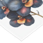 Vetgedrukte waterverf zwarte orchideeën tafelloper (Hoek)