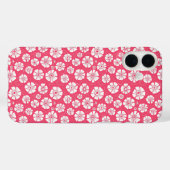 Vetgedrukte witte bloem op roze Case-Mate iPhone case (Achterkant (horizontaal))
