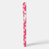 Vetgedrukte witte bloem op roze Case-Mate iPhone case (Achterkant / Links)