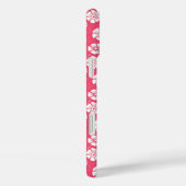 Vetgedrukte witte bloem op roze Case-Mate iPhone case (Achterkant / Rechts)