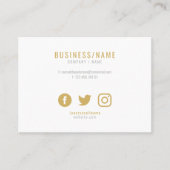 Vetgedrukte witte en gouden sociale iconen visitek visitekaartje (Voorkant)