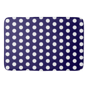 Vetgedrukte witte Polka Dots op Navy Blue Badmat
