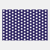 Vetgedrukte witte Polka Dots op Navy Blue Inpakpapier Vel (Voorkant 2)